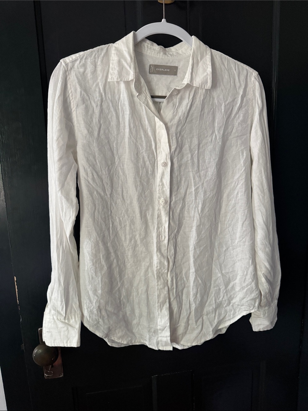 Everlane The Linen Relaxed Shirt Sz 2 White 100% Linen